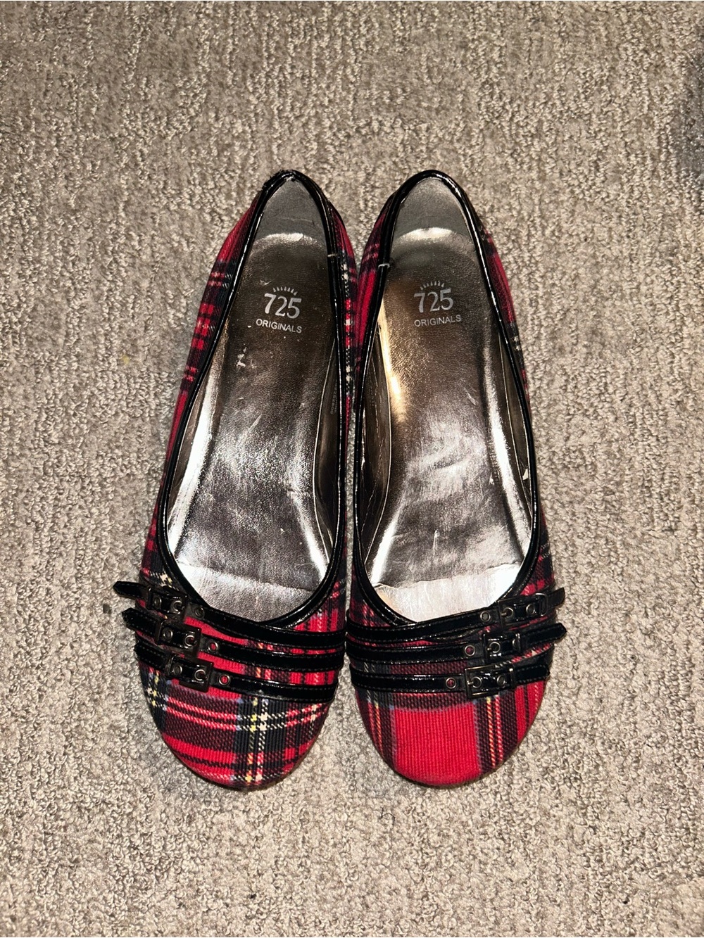 y2k plaid ballet flats
